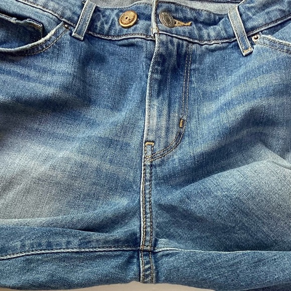 Levis 711 Jeans, size 32 distressed patchwork, Cropped Ankle, Women's - Picture 8 of 12